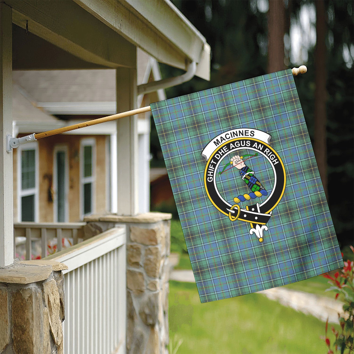 MacInnes Ancient Tartan Crest Garden Flag