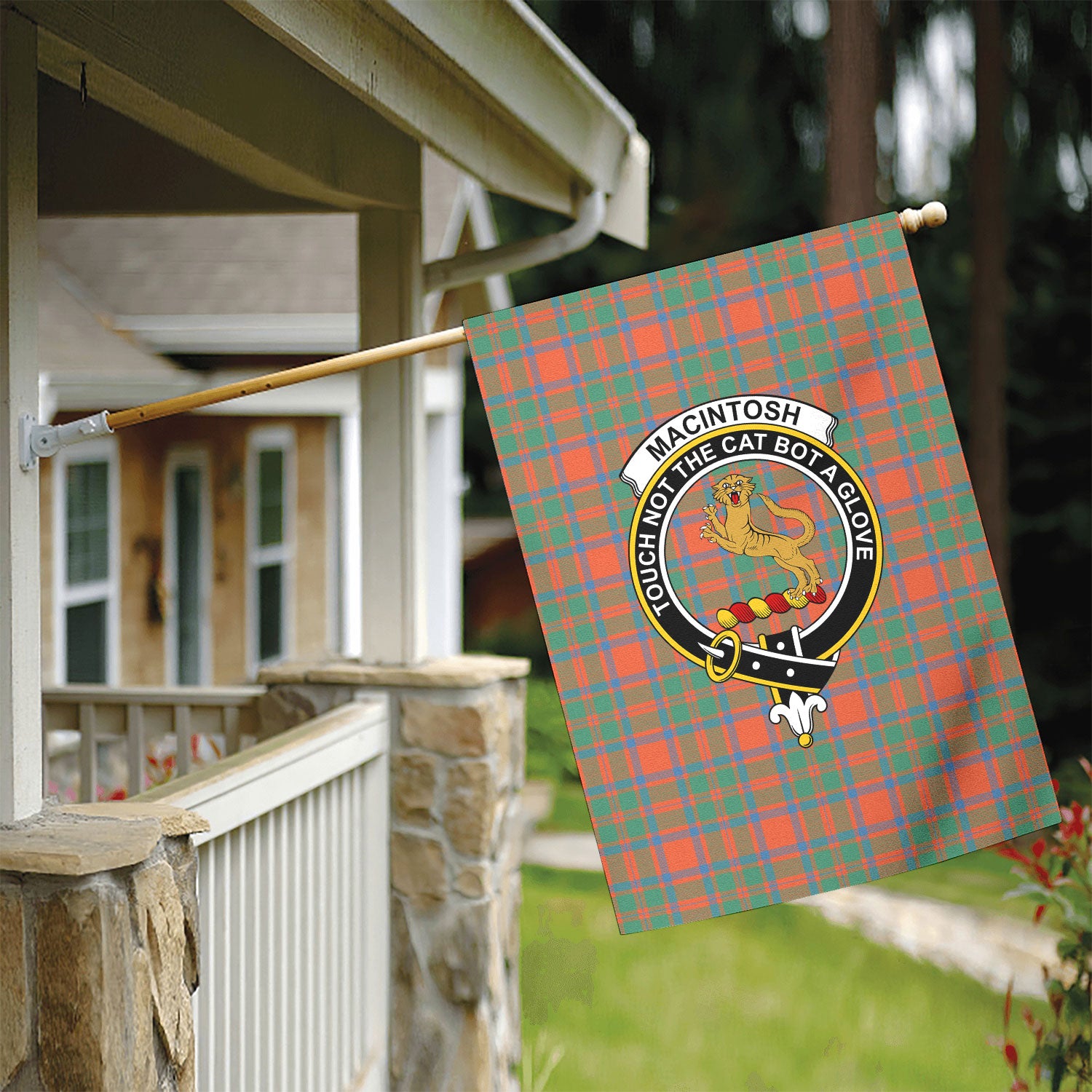 MacIntosh Ancient Tartan Crest Garden Flag