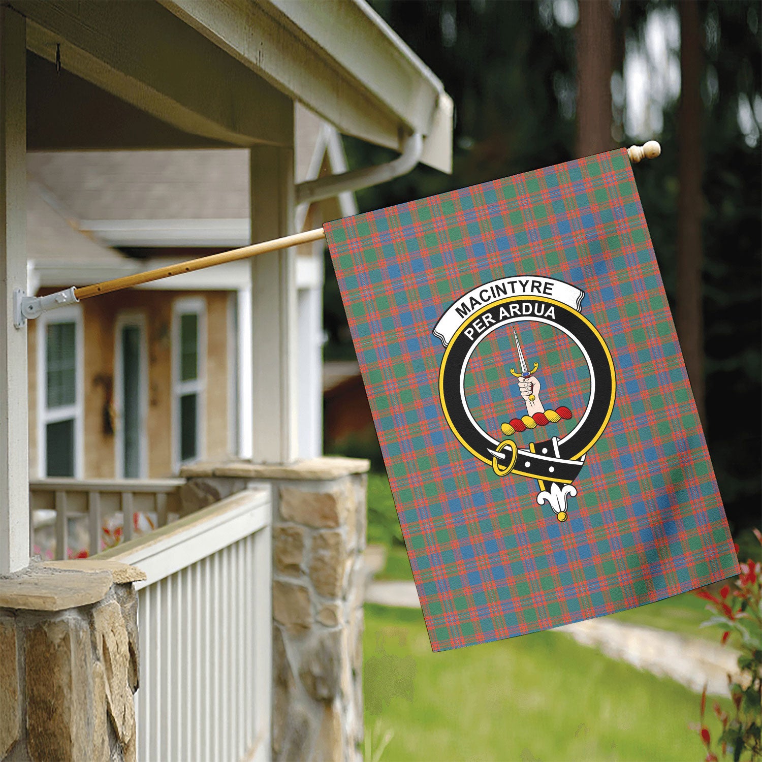 MacIntyre Ancient Tartan Crest Garden Flag