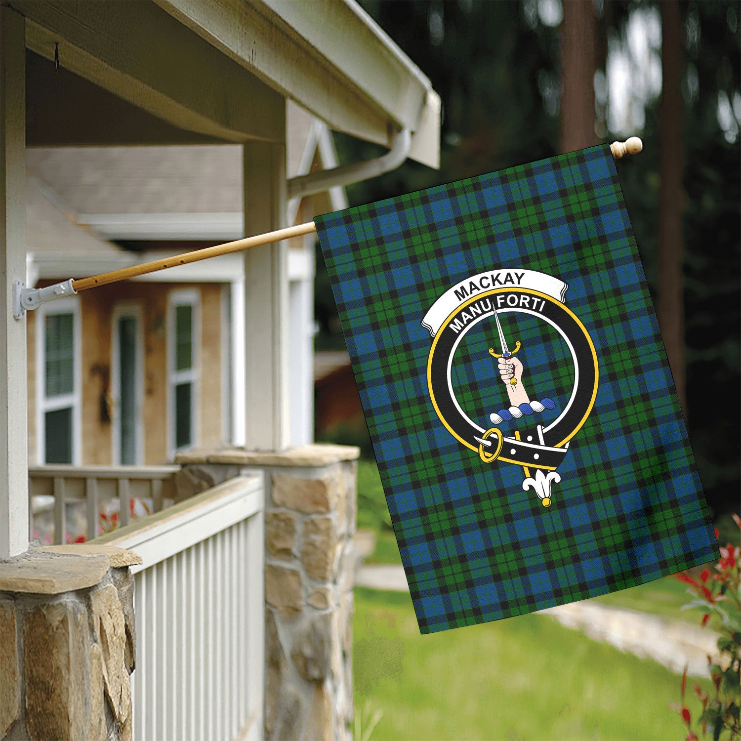 MacKay Modern Tartan Crest Garden Flag