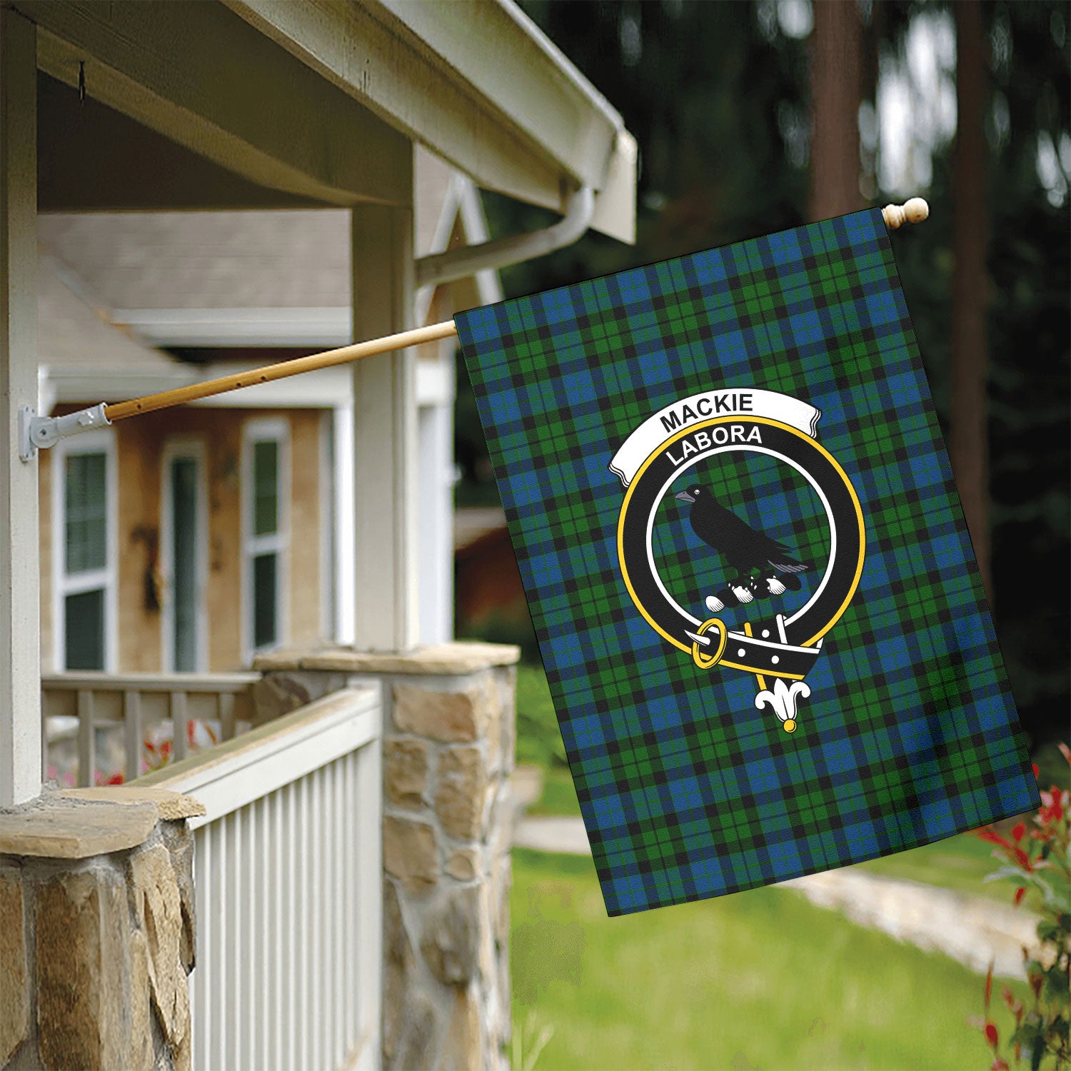 MacKie Tartan Crest Garden Flag