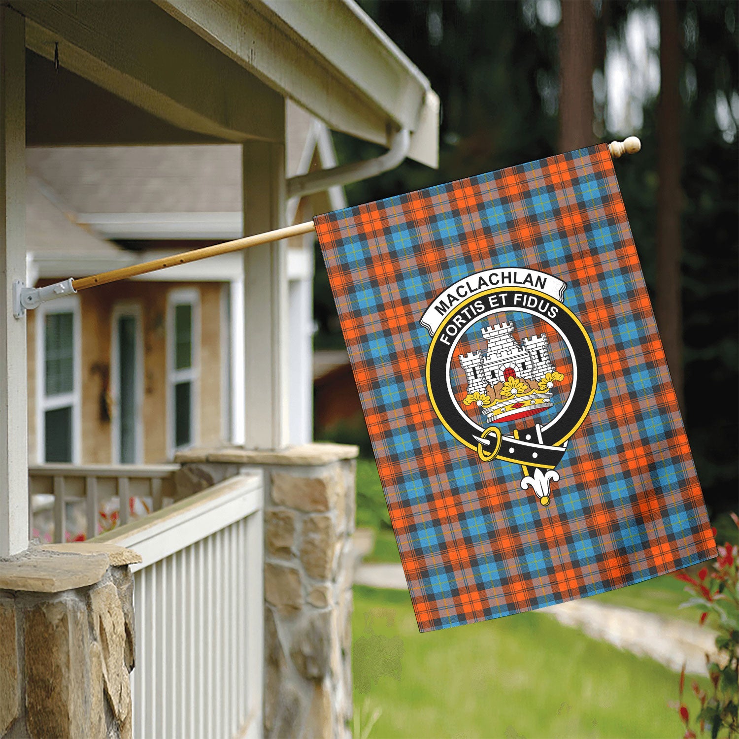 MacLachlan Ancient Tartan Crest Garden Flag
