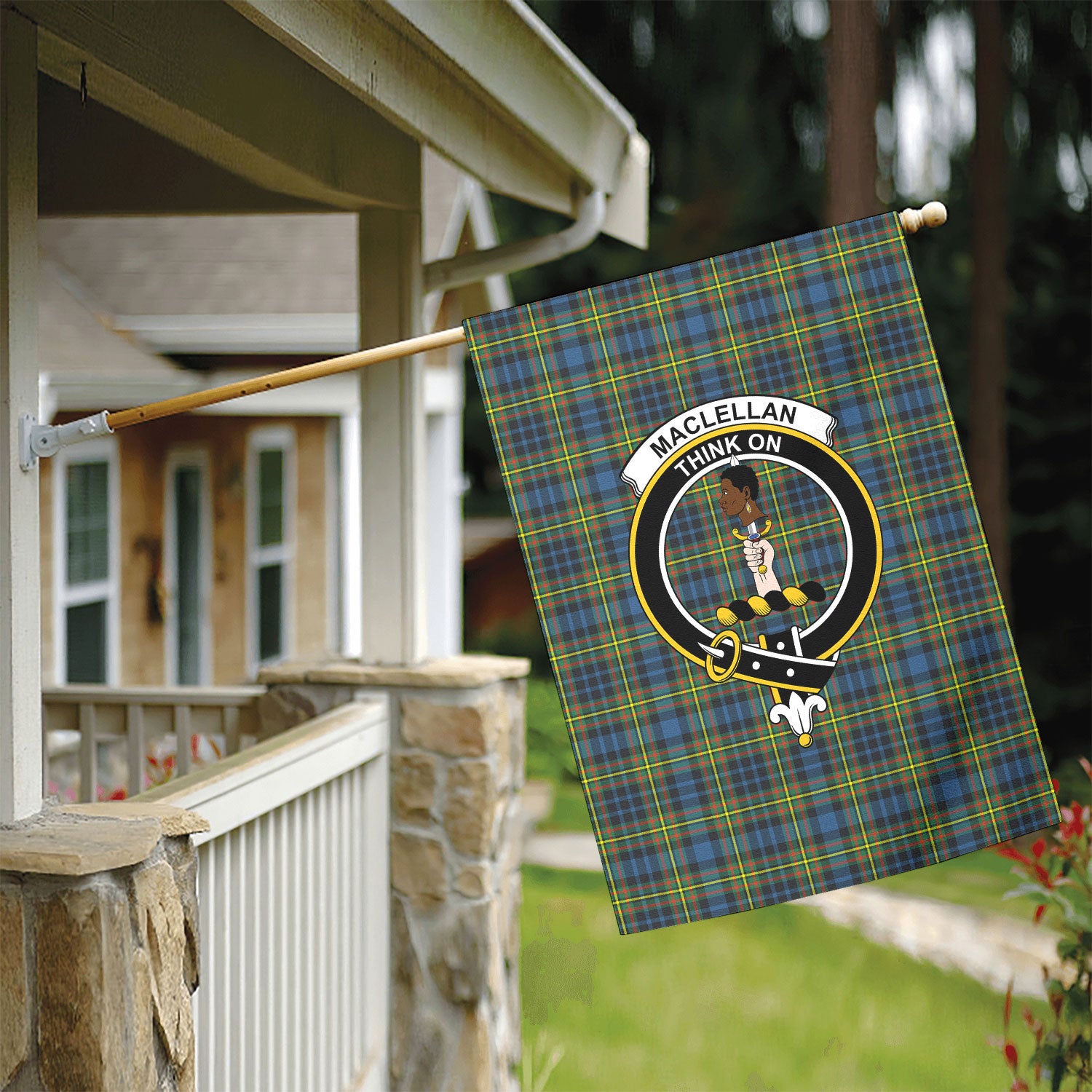 MacLellan Ancient Tartan Crest Garden Flag