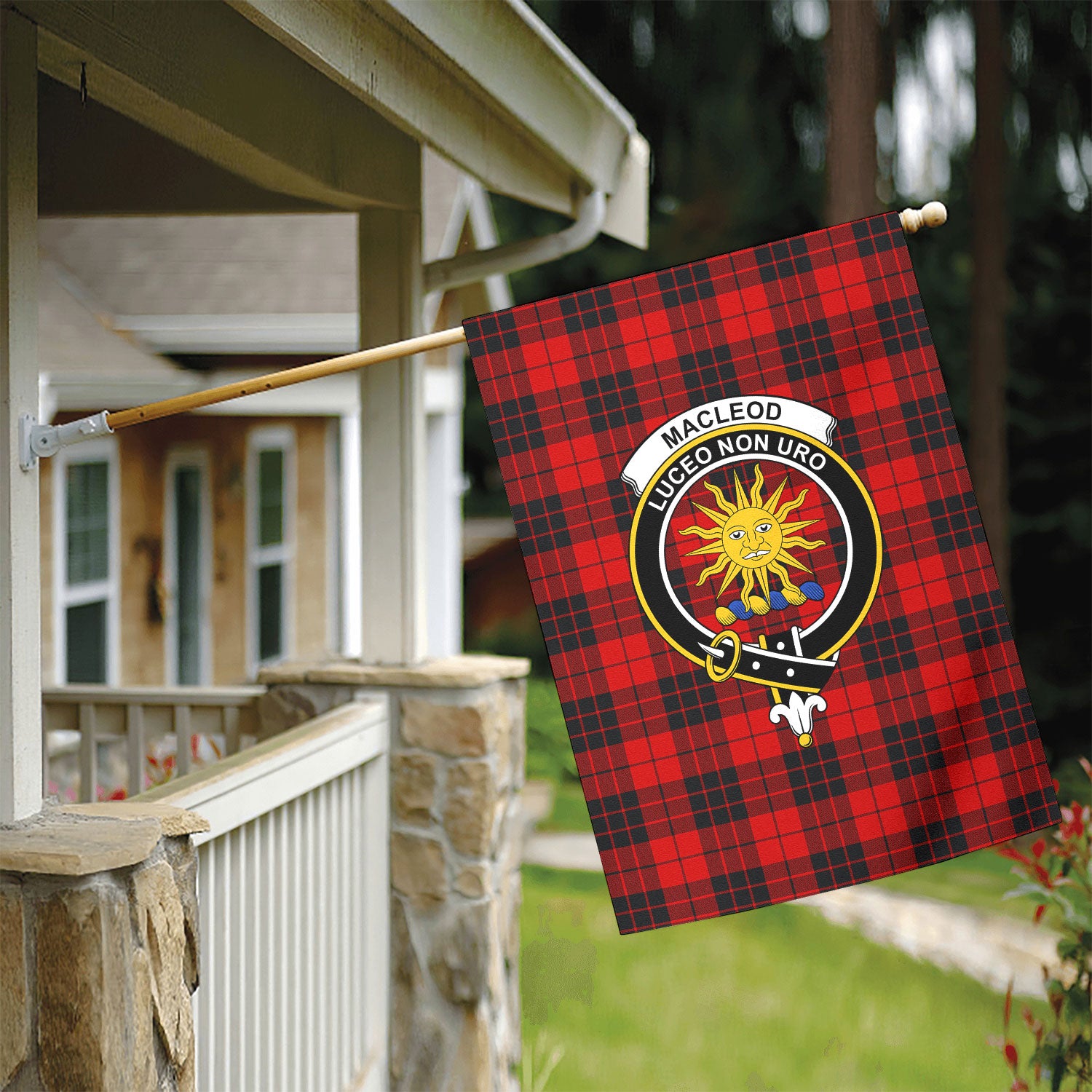 MacLeod of Raasay Tartan Crest Garden Flag