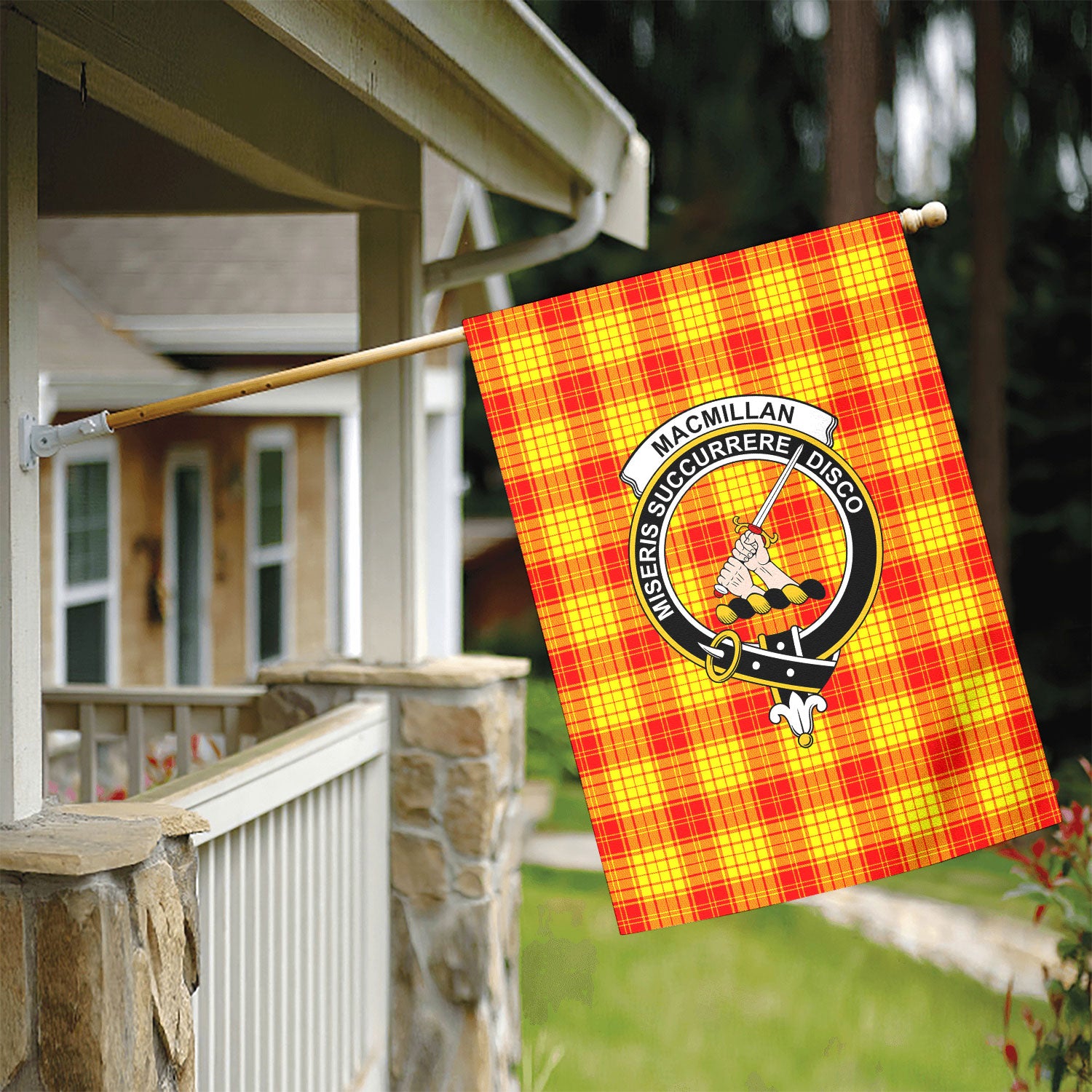 MacMillan Clan Tartan Crest Garden Flag