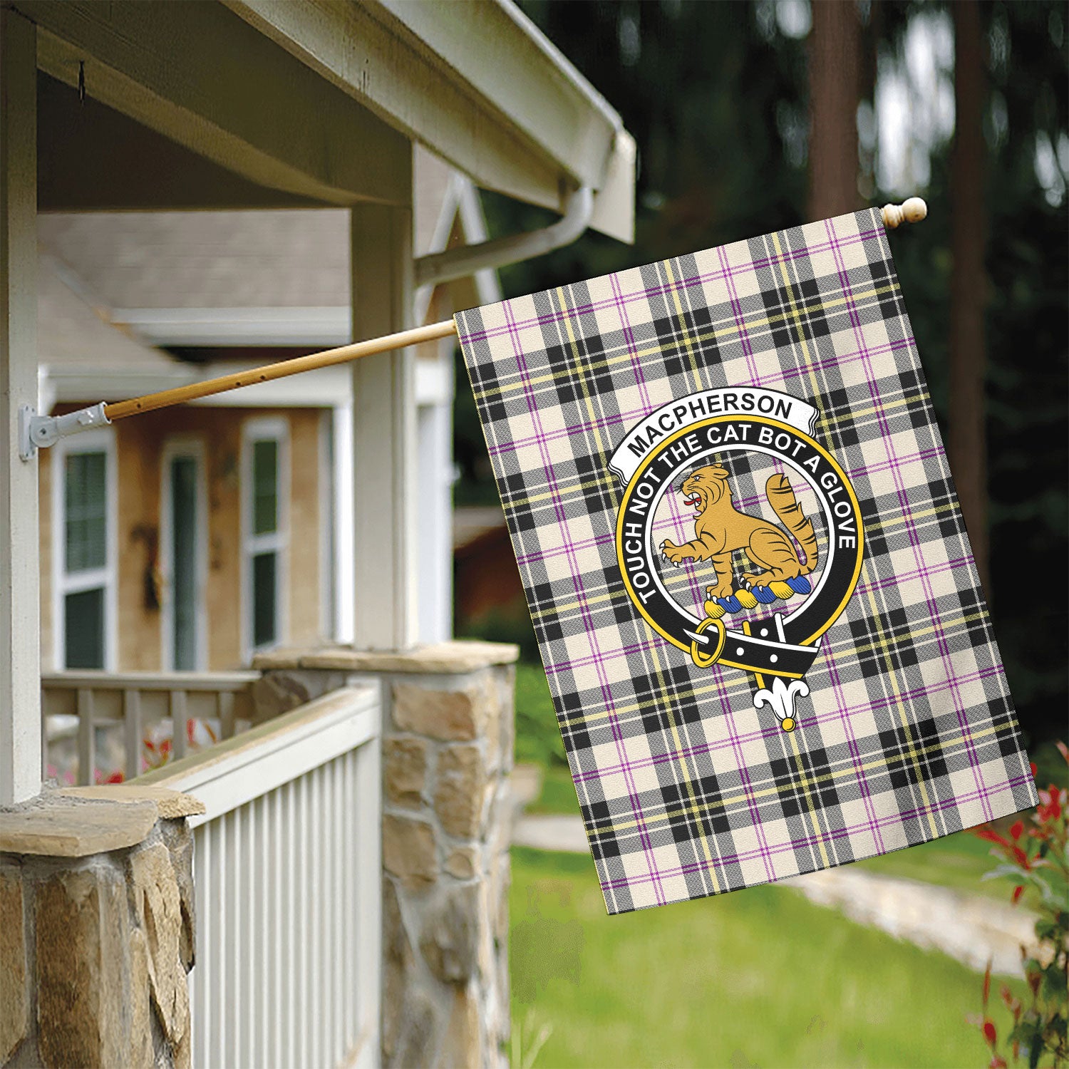 MacPherson Dress Ancient Tartan Crest Garden Flag