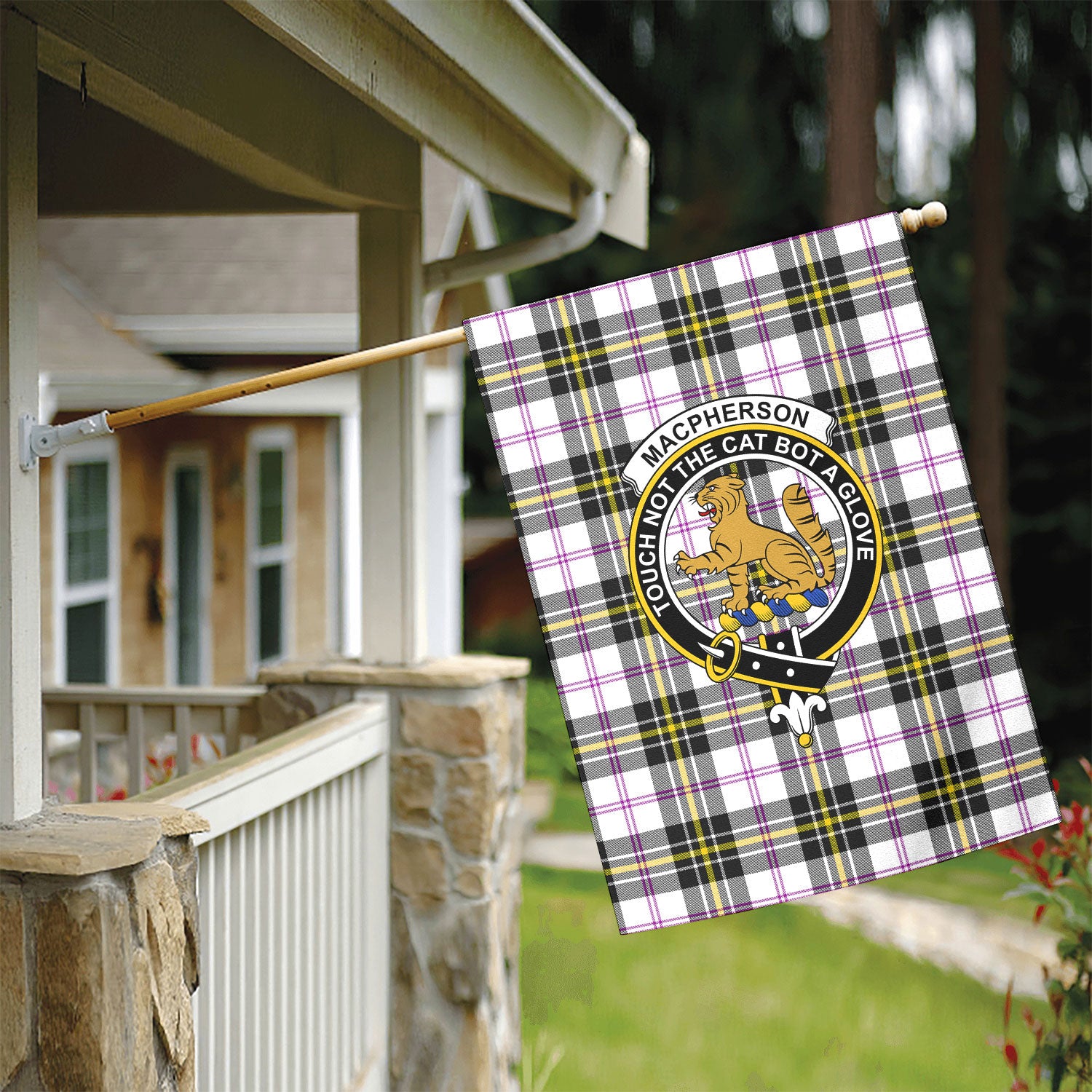 MacPherson Dress Modern Tartan Crest Garden Flag