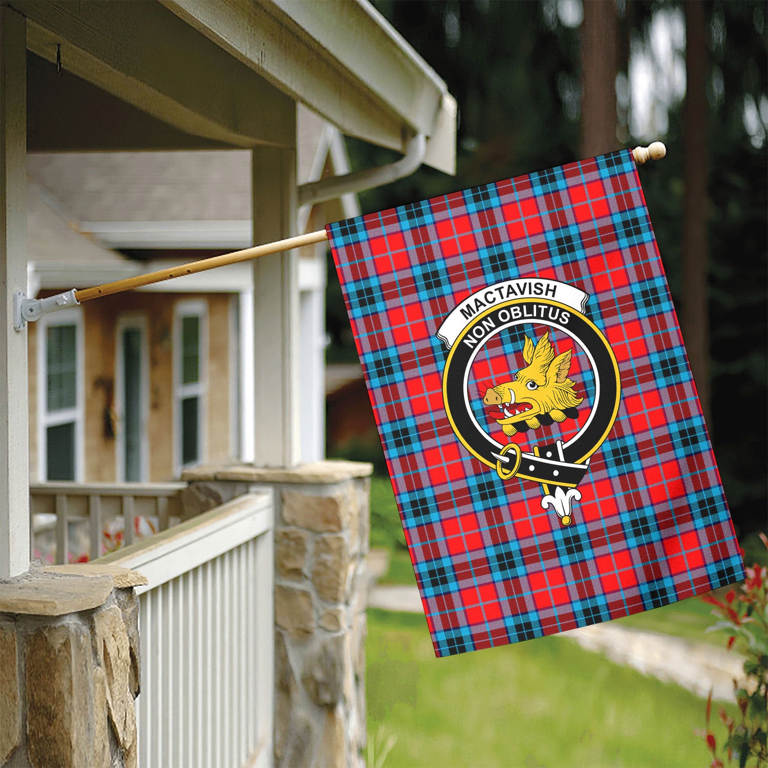 MacTavish Modern Tartan Crest Garden Flag