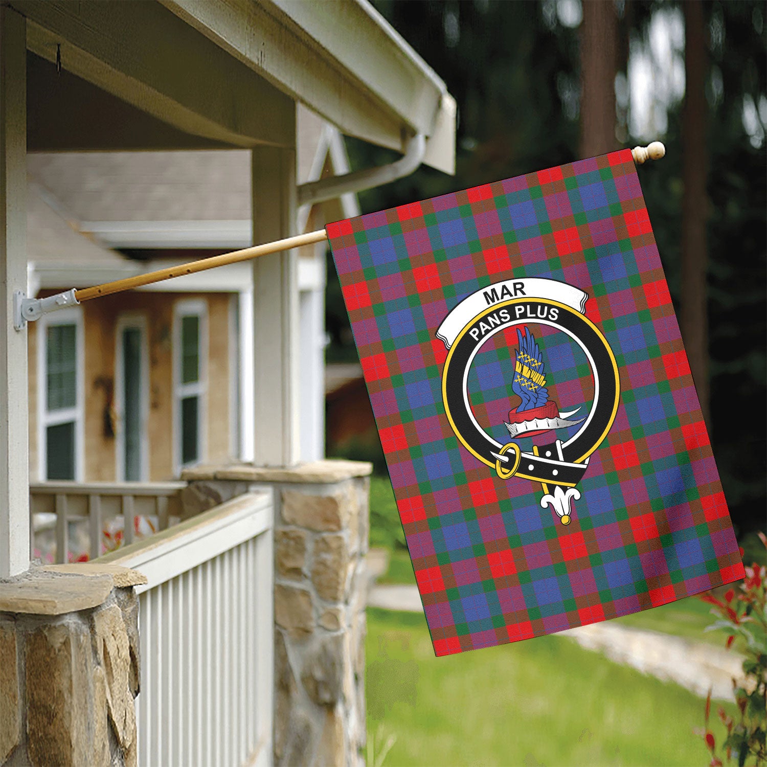 Mar Tartan Crest Garden Flag