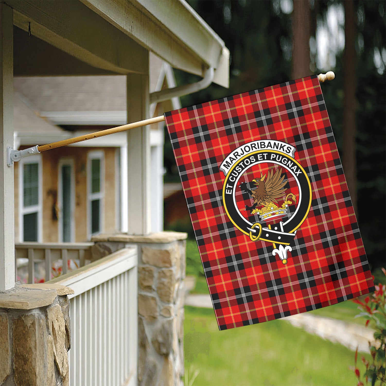 Marjoribanks Tartan Crest Garden Flag