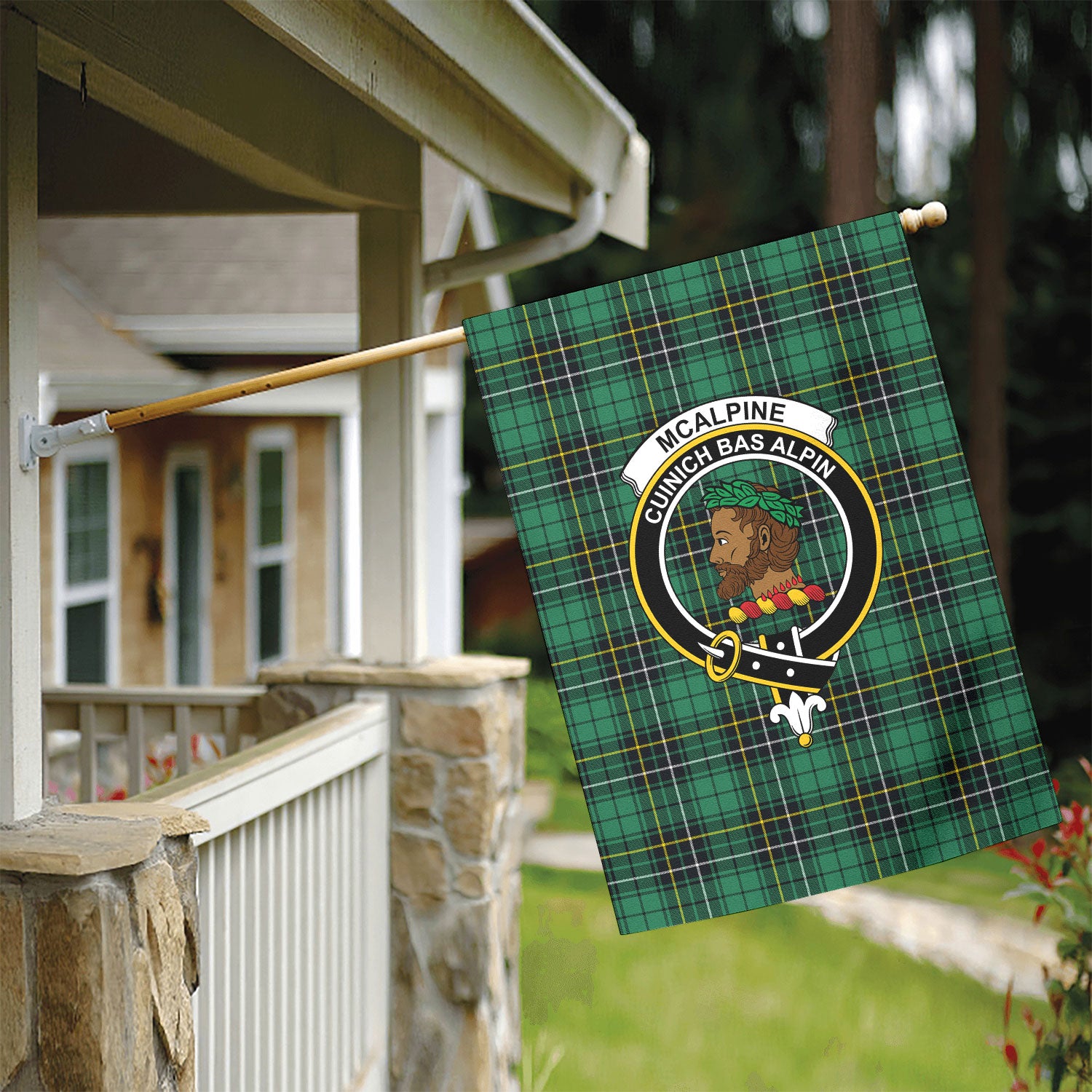 McAlpine Ancient Tartan Crest Garden Flag