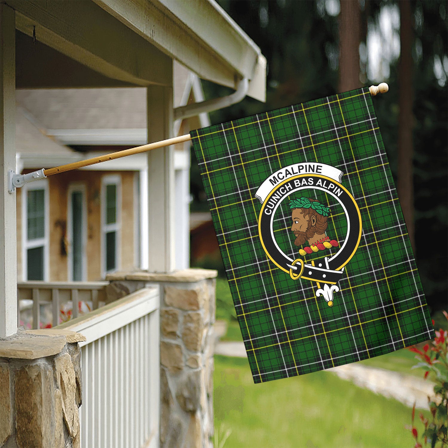 McAlpine Modern Tartan Crest Garden Flag