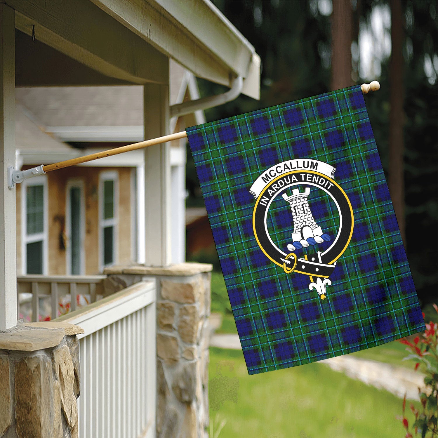 McCallum Modern Tartan Crest Garden Flag