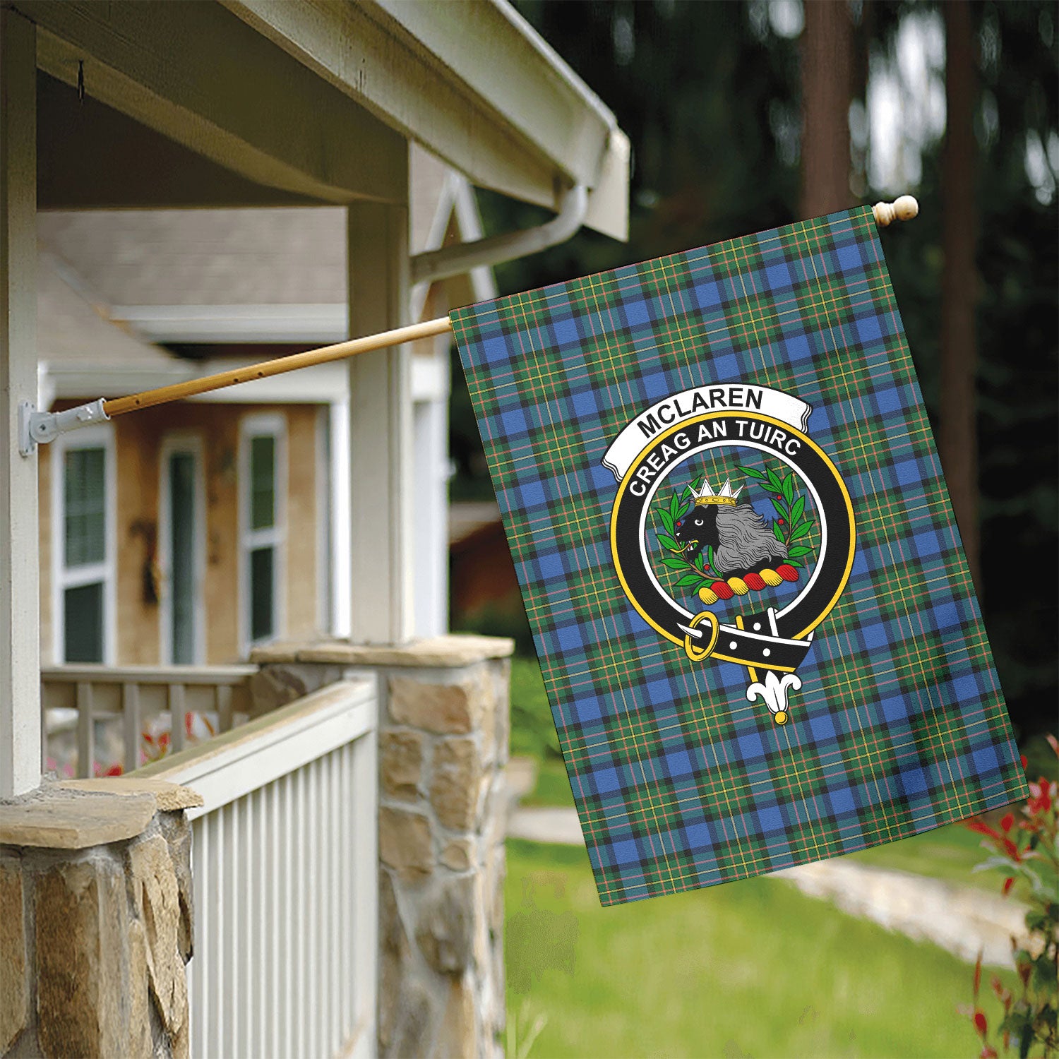 McLaren Ancient Tartan Crest Garden Flag