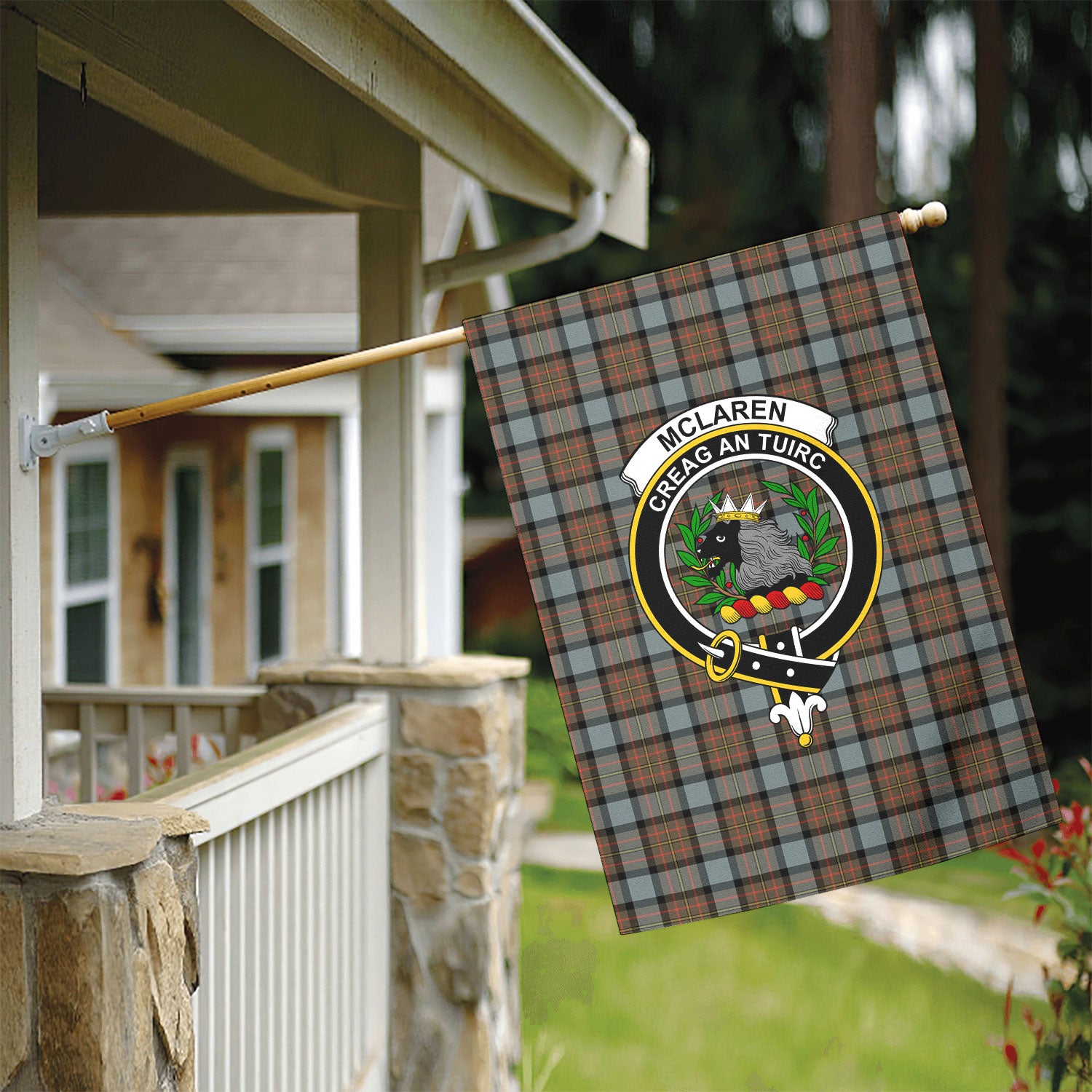McLaren Weathered Tartan Crest Garden Flag