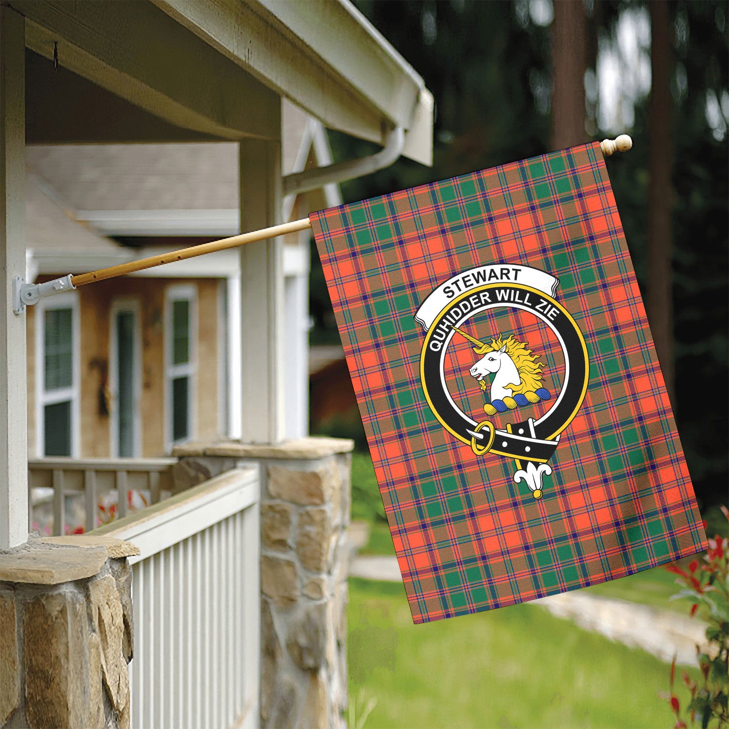 Stewart of Appin Ancient Tartan Crest Garden Flag