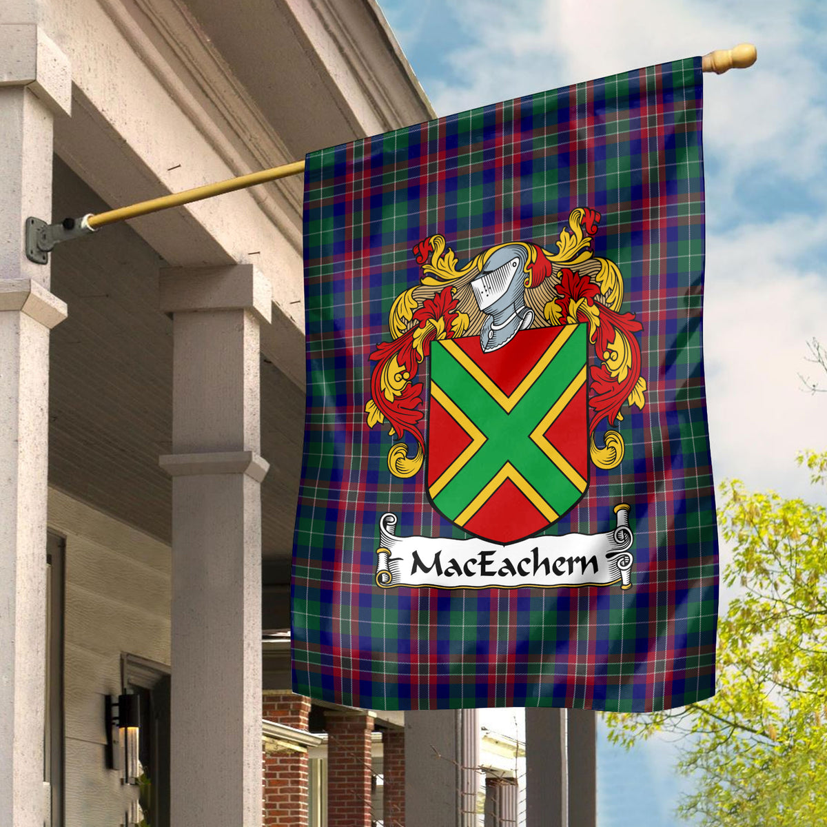 MacEachern Tartan Crest Garden Flag