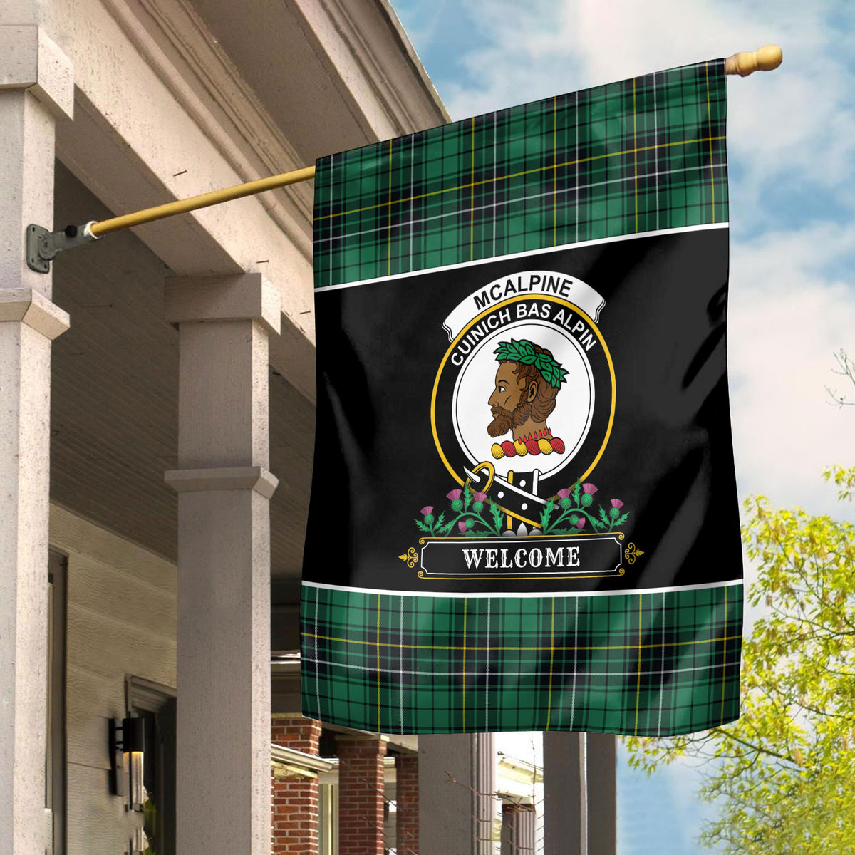 McAlpine Ancient Tartan Crest Garden Flag - Welcome Style