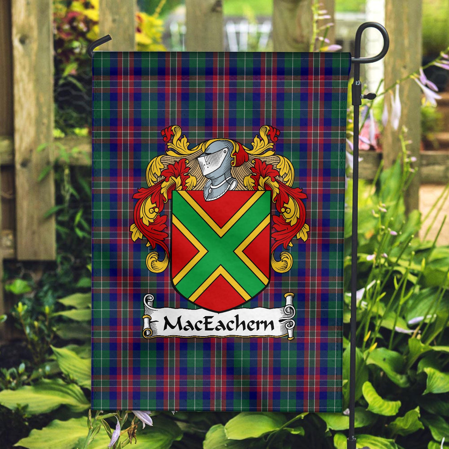 MacEachern Tartan Crest Garden Flag