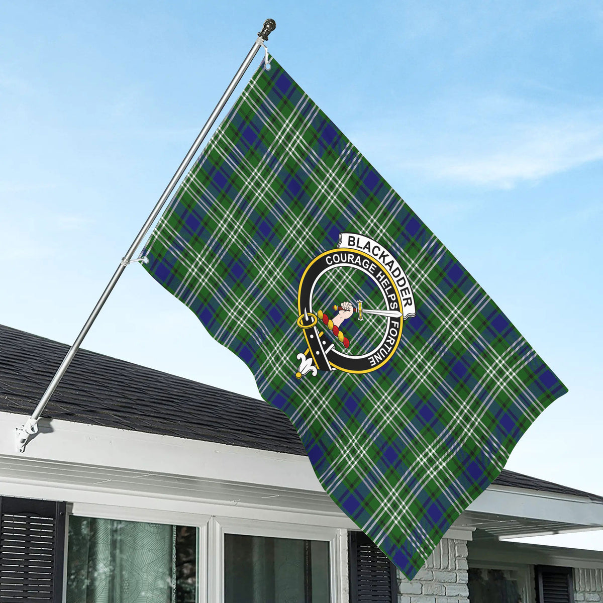 Blackadder Tartan Crest House Flag