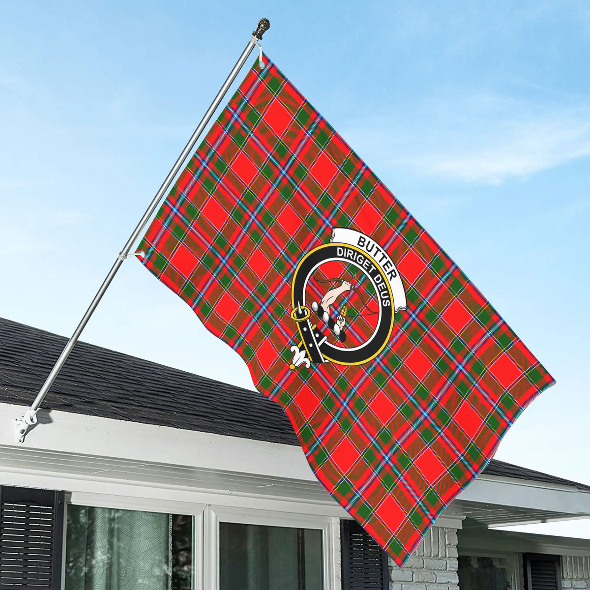 Butter Tartan Crest House Flag