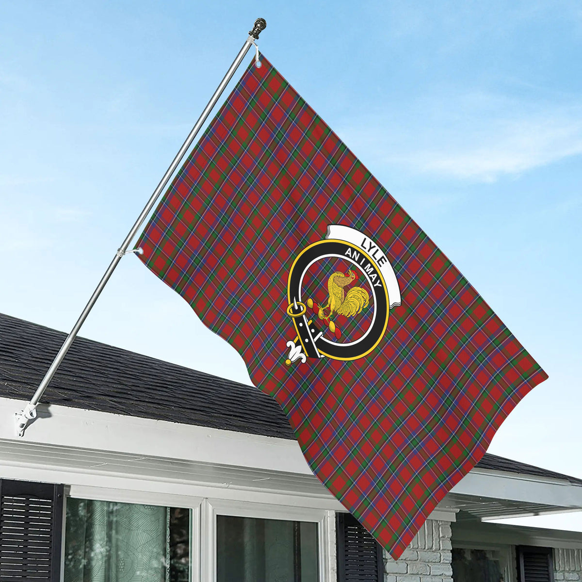 Lyle Tartan Crest House Flag