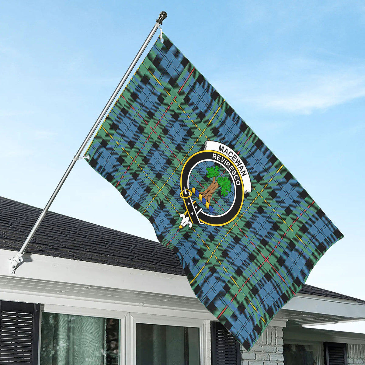 MacEwan Ancient Tartan Crest House Flag