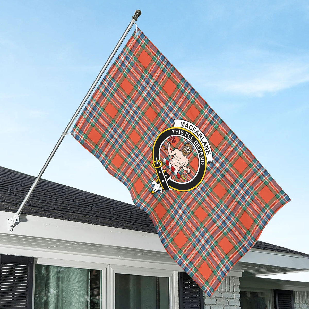 MacFarlane Ancient Tartan Crest House Flag