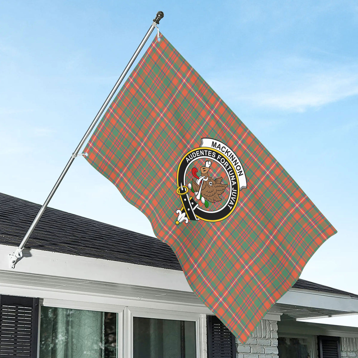 MacKinnon Ancient Tartan Crest House Flag