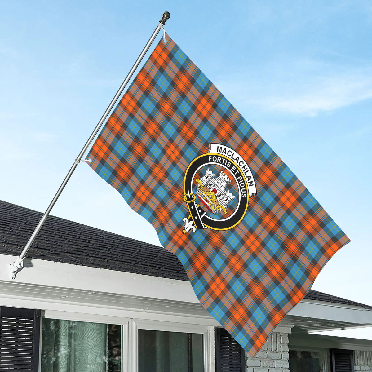 MacLachlan Ancient Tartan Crest House Flag