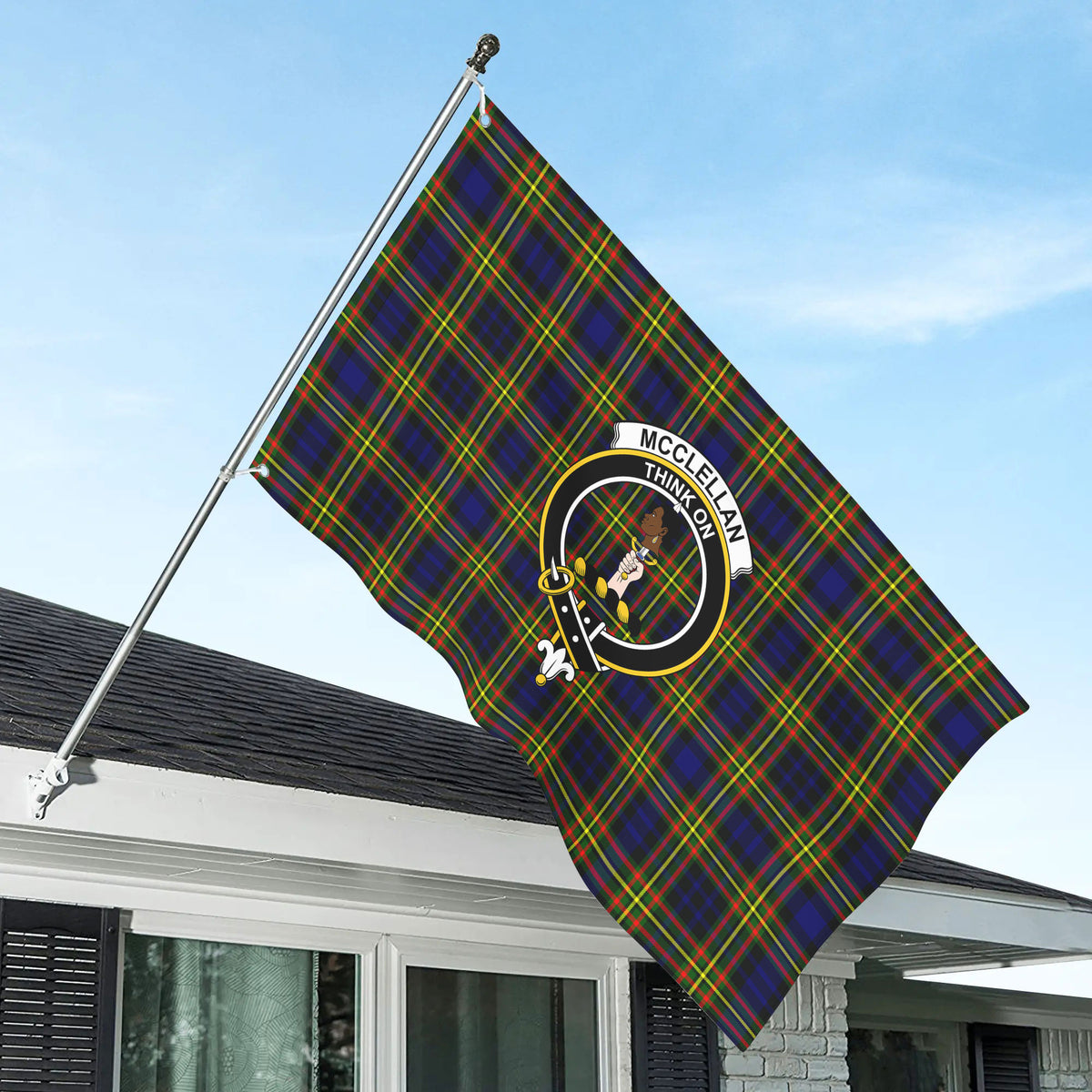 McClellan Modern Tartan Crest House Flag