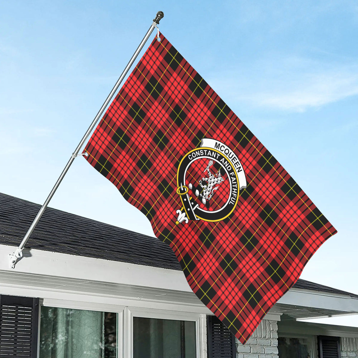McQueen Modern Tartan Crest House Flag