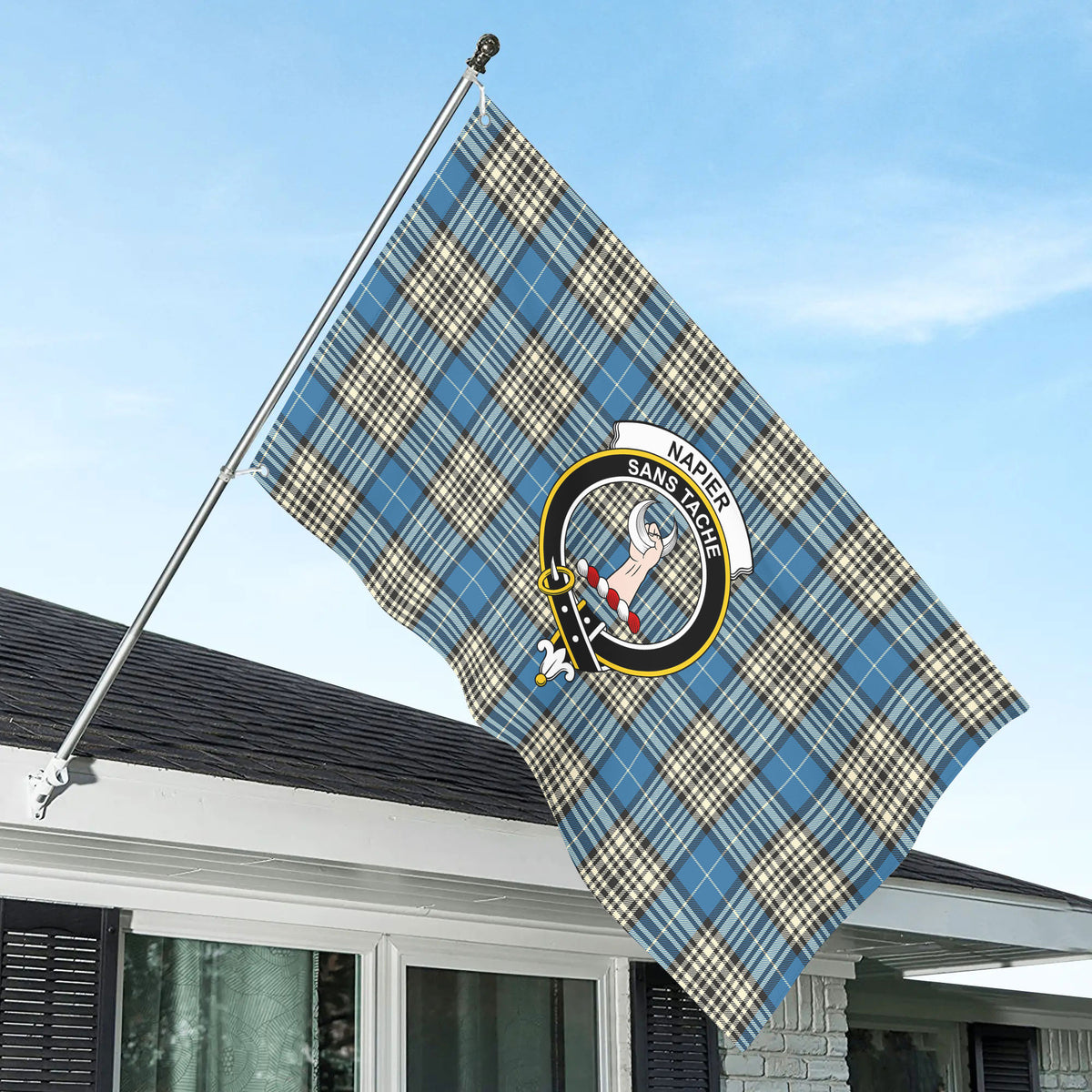 Napier Ancient Tartan Crest House Flag