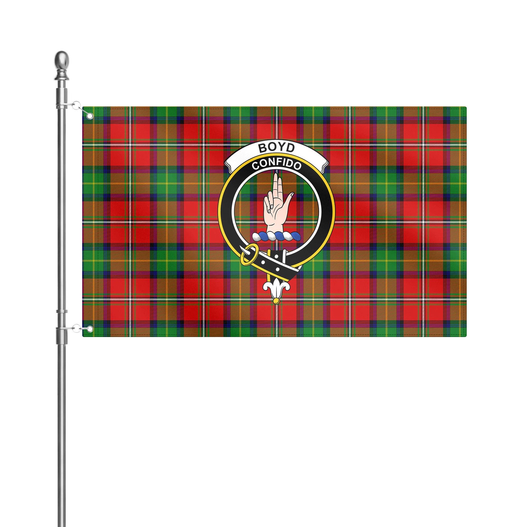 Boyd Modern Tartan Crest House Flag