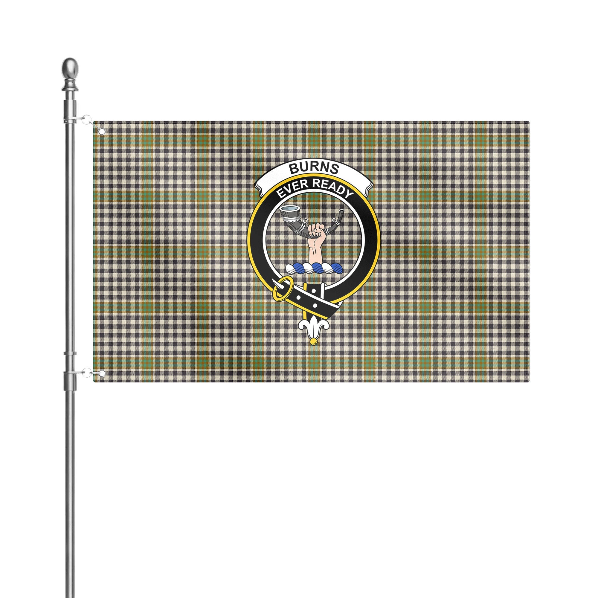 Burns Check Tartan Crest House Flag