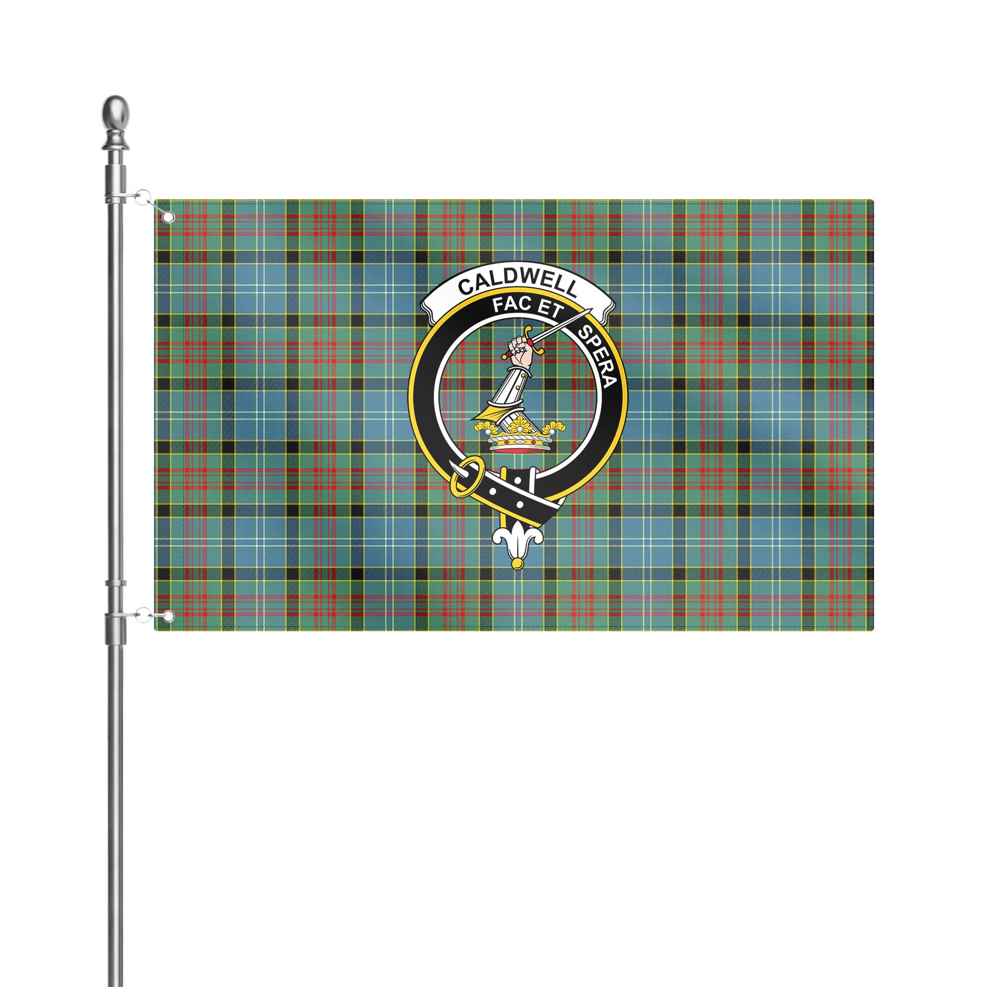 Caldwell Tartan Crest House Flag