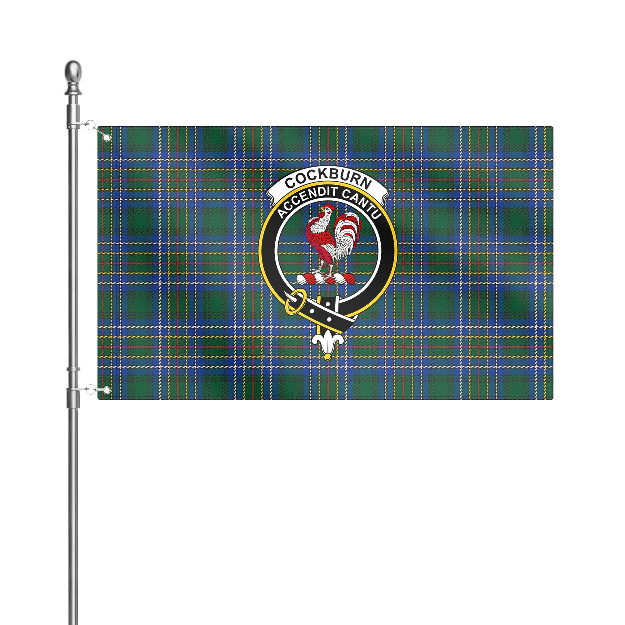 Cockburn Ancient Tartan Crest House Flag