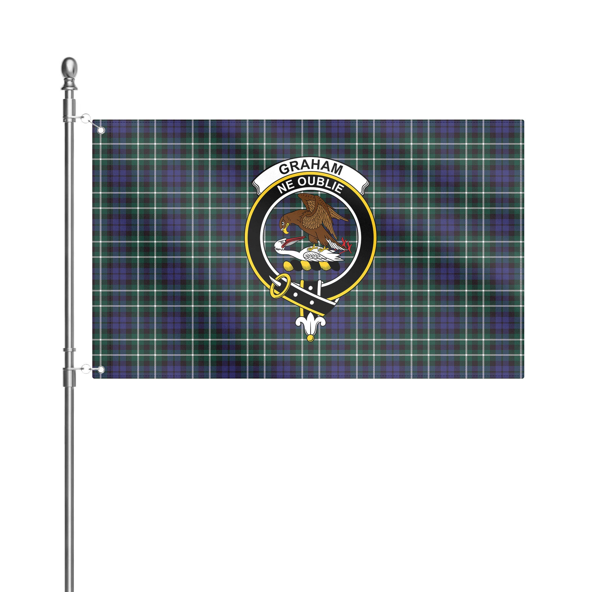 Graham of Montrose Modern Tartan Crest House Flag