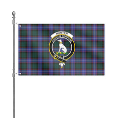 Hunter Modern Tartan Crest House Flag