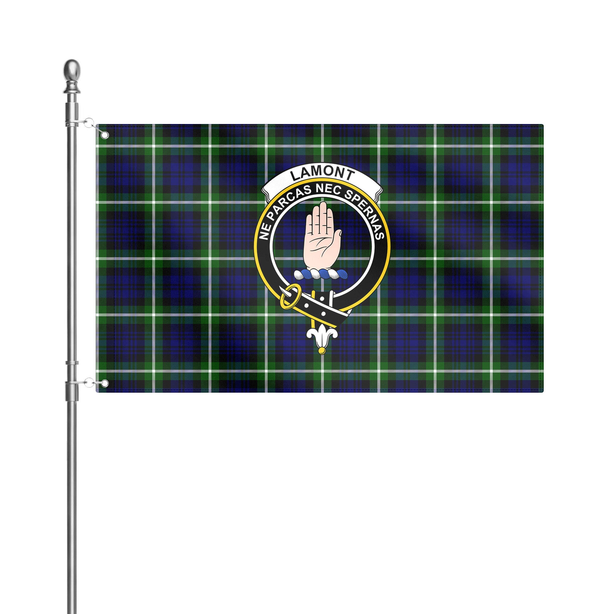 Lamont Modern Tartan Crest House Flag
