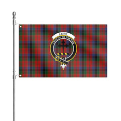 Leith Tartan Crest House Flag