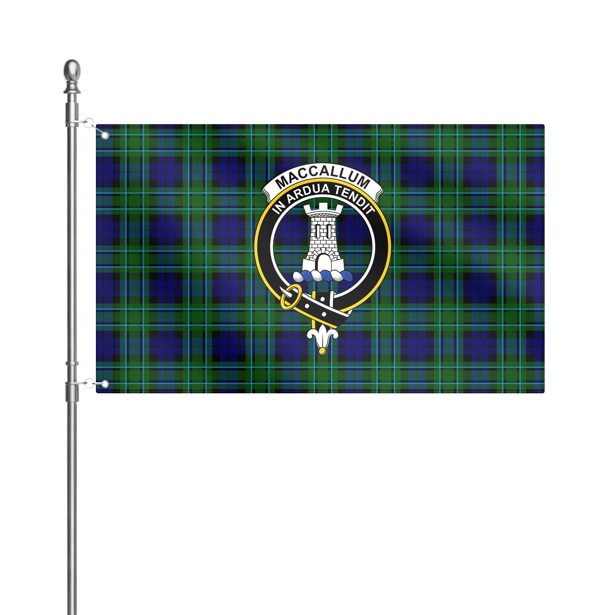 MacCallum Modern Tartan Crest House Flag
