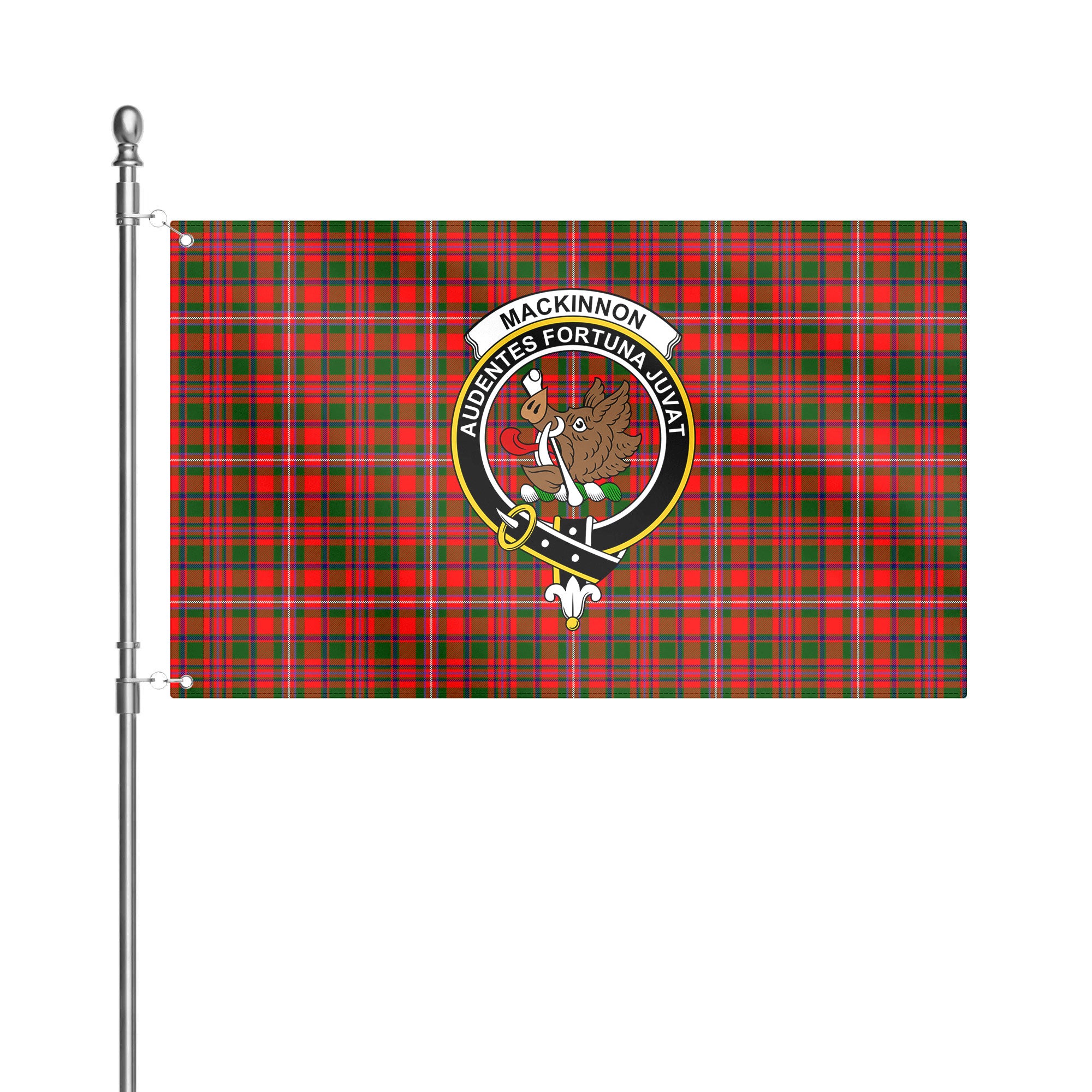 MacKinnon Modern Tartan Crest House Flag