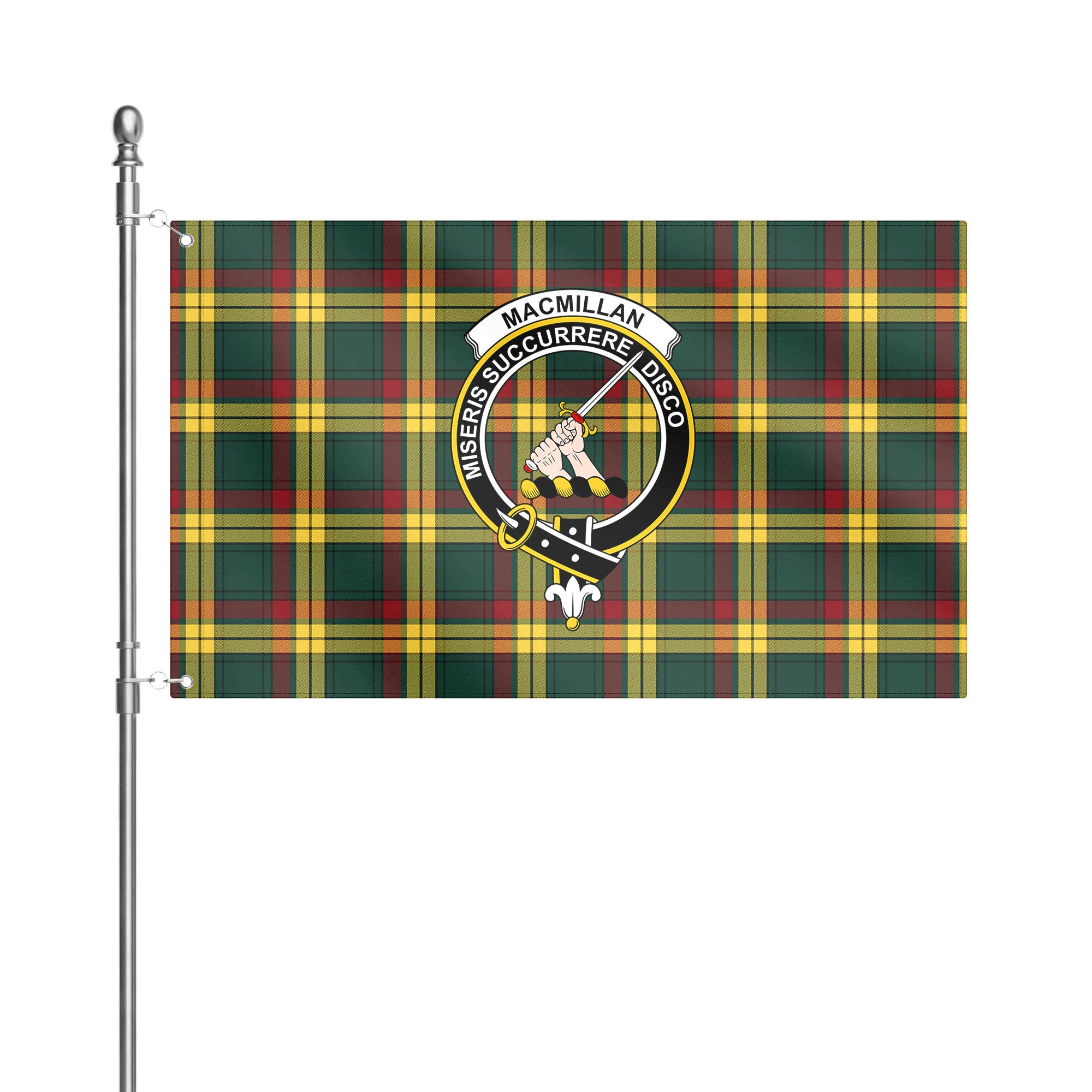MacMillan Old Modern Tartan Crest House Flag