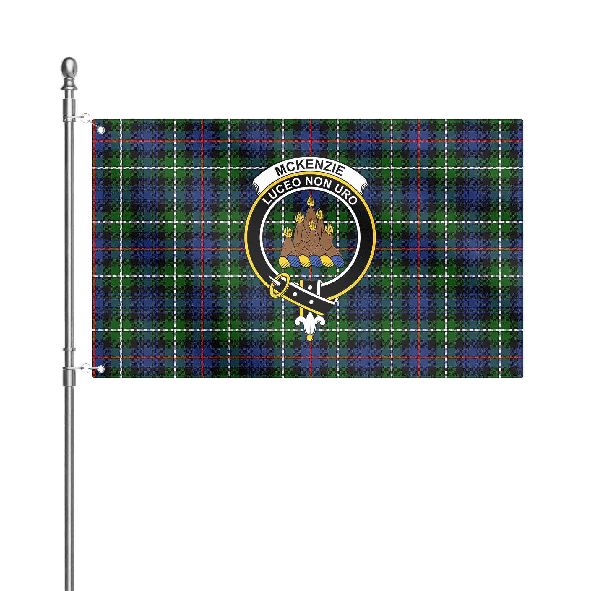 McKenzie Modern Tartan Crest House Flag