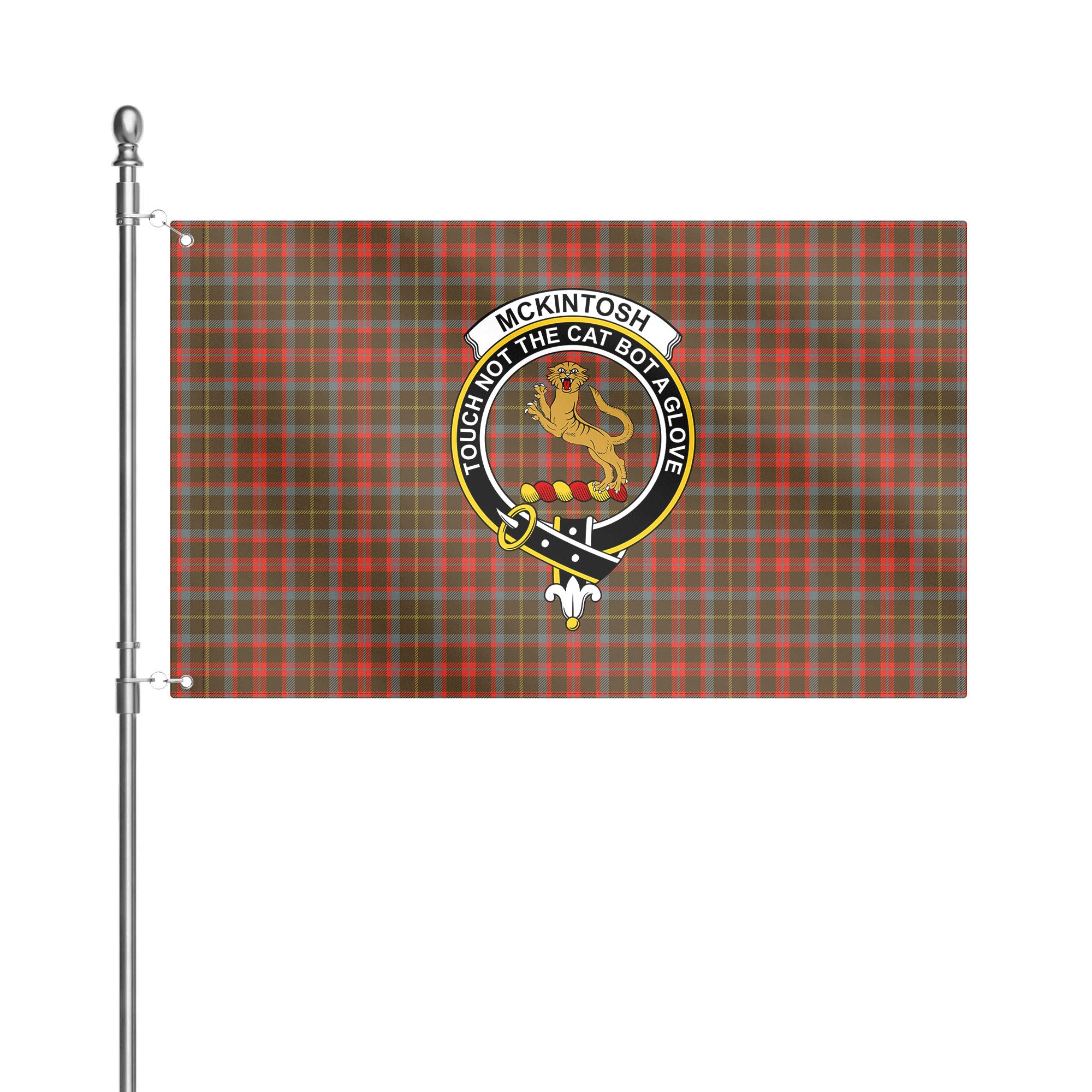 McKintosh Hunting Weathered Tartan Crest House Flag