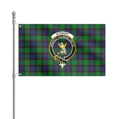 Stewart Old Modern Tartan Crest House Flag