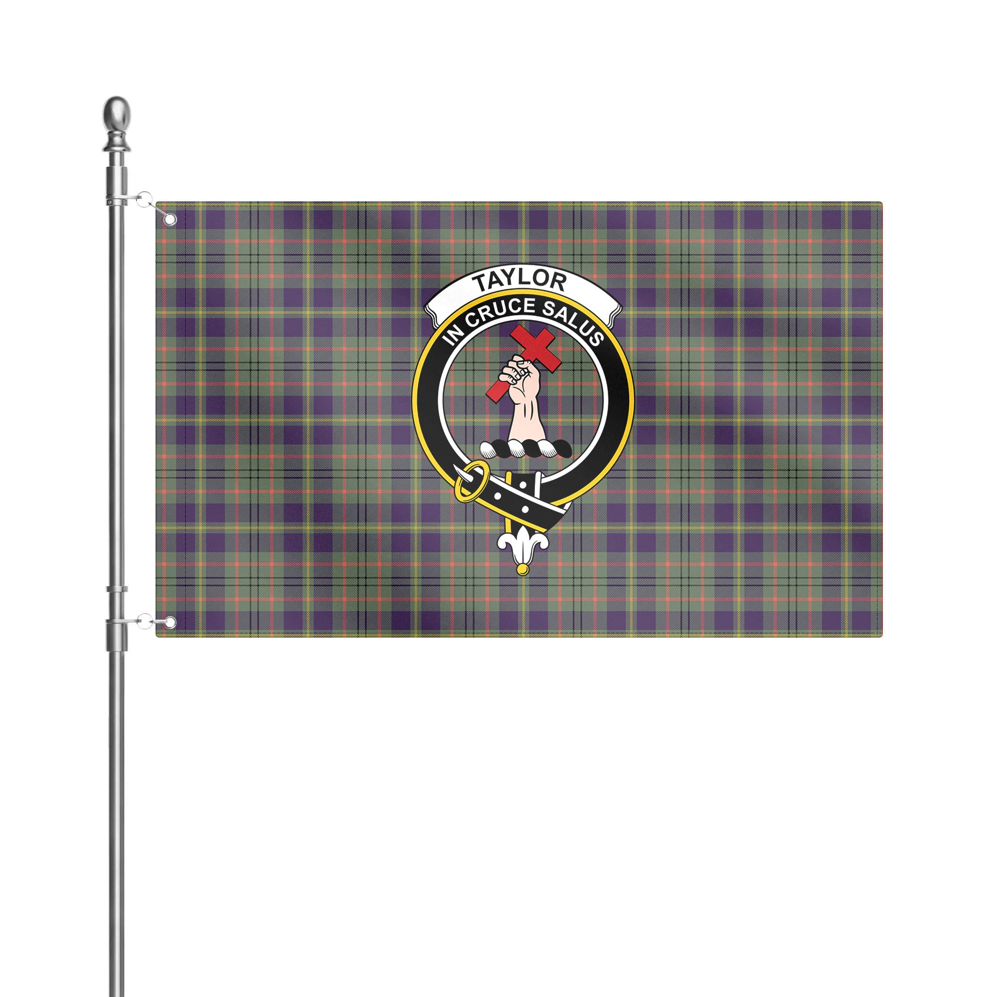 Taylor Weathered Tartan Crest House Flag