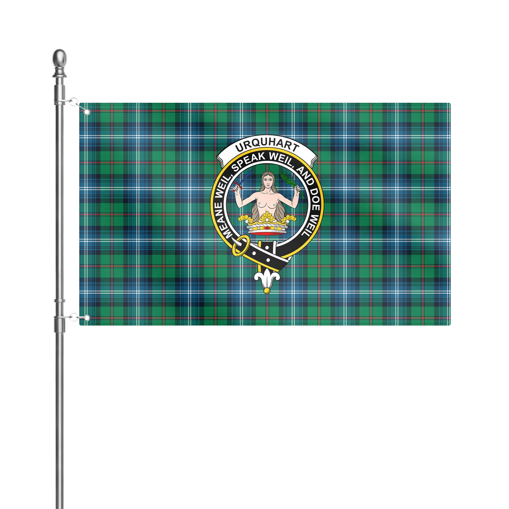 Urquhart Ancient Tartan Crest House Flag