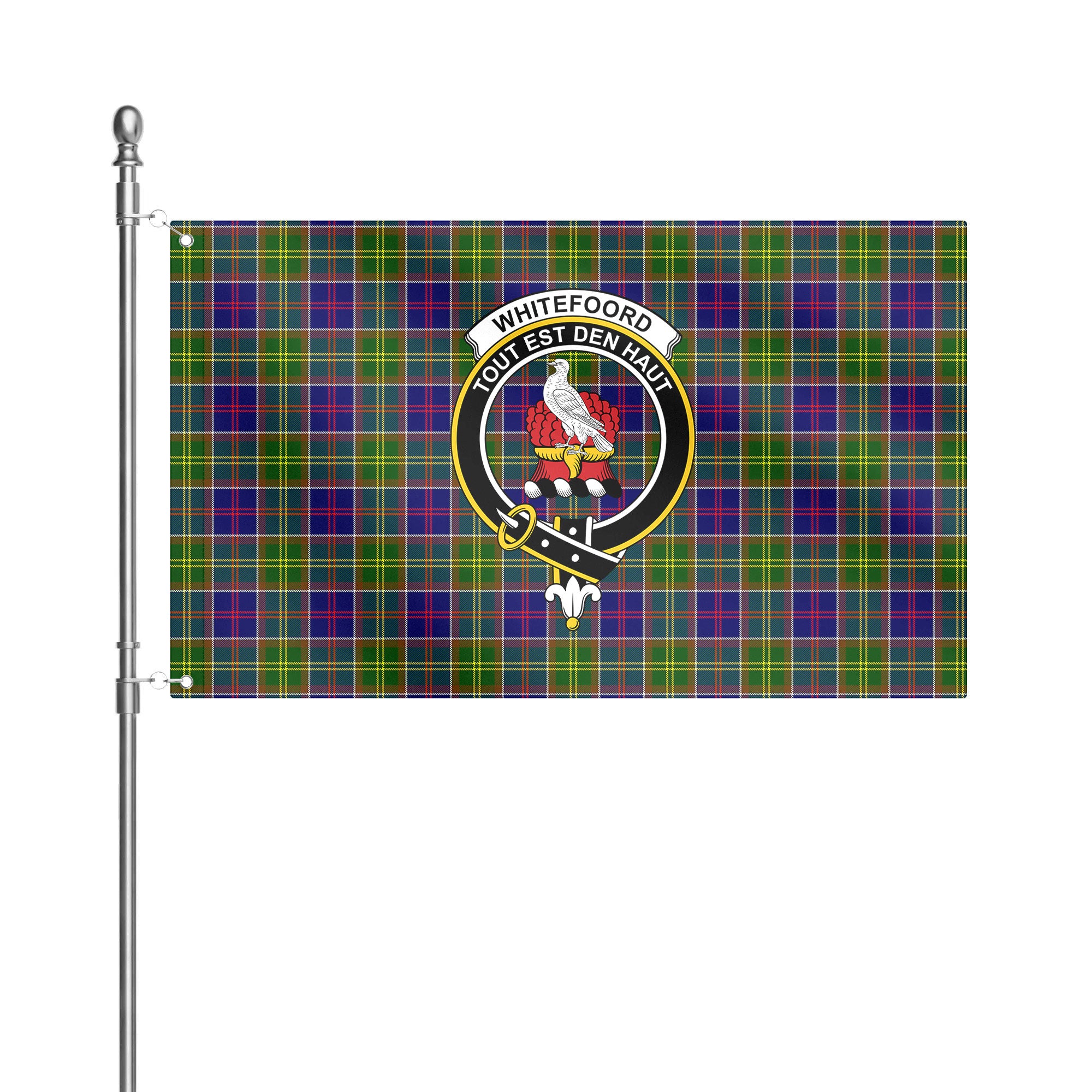 Whitefoord Tartan Crest House Flag
